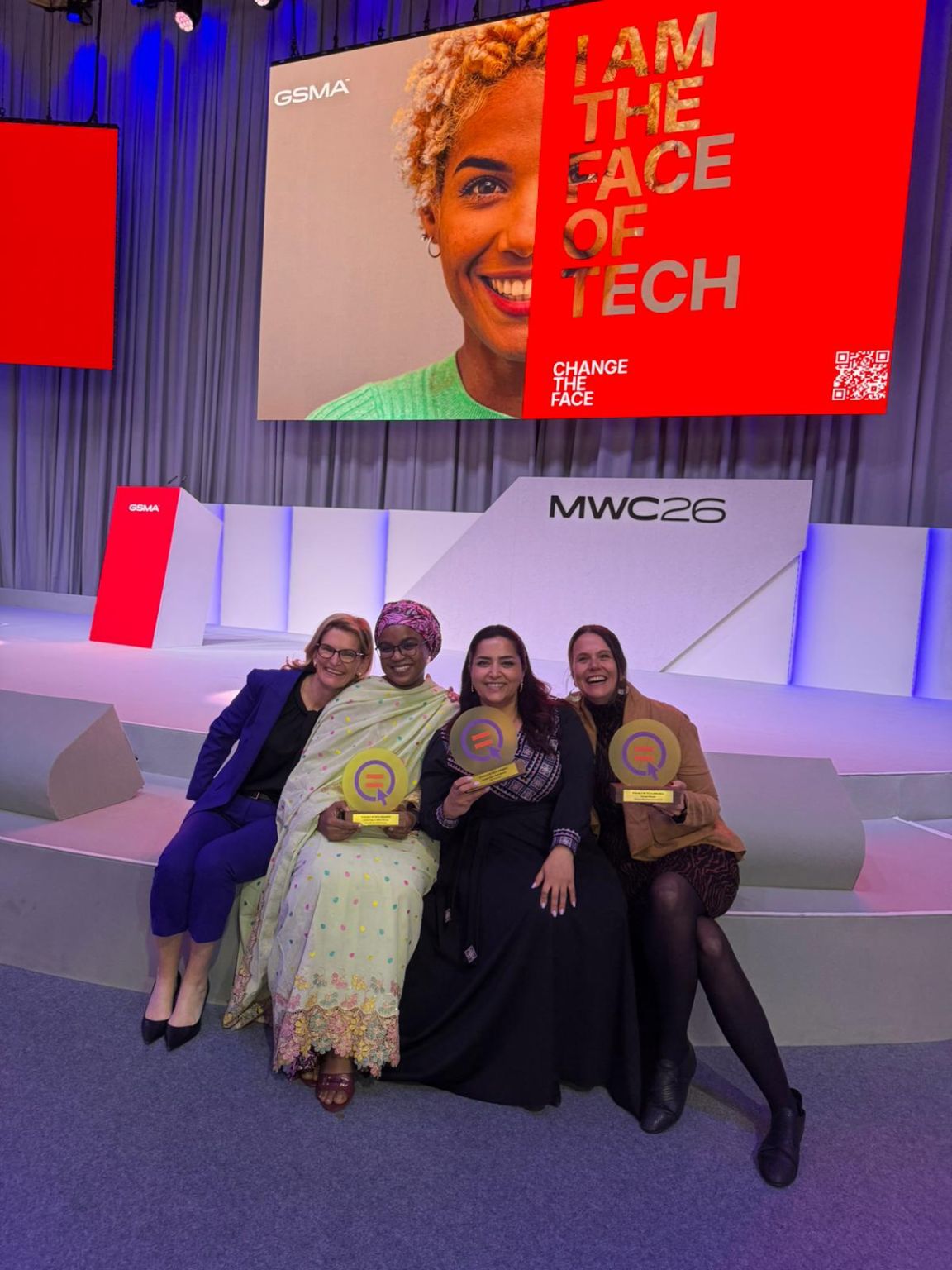 Award recipients celebrating together at MWC 2026